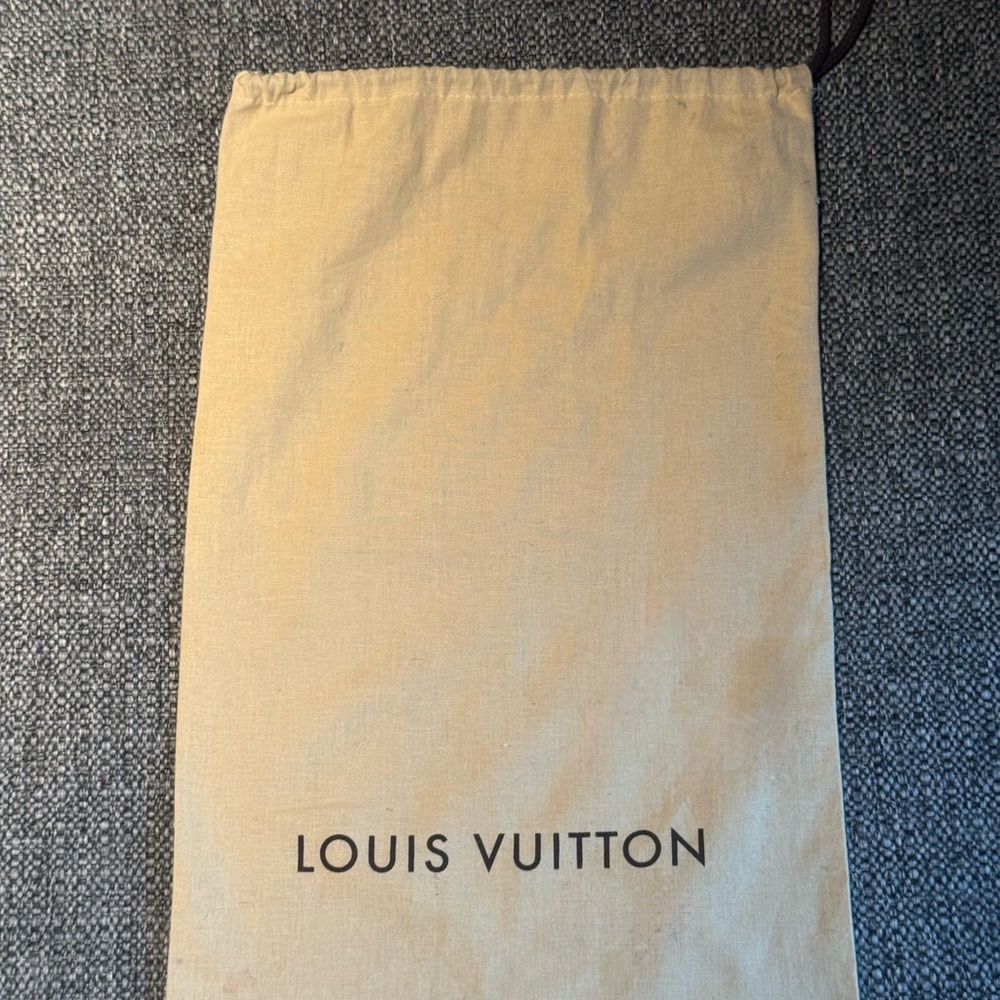 Louis Vuitton Beige and Black Logo Drawstring Pouch